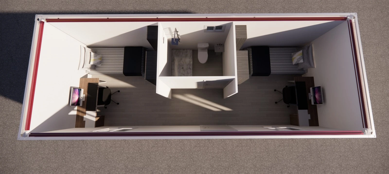 two bedroom house in 3x8m-7 two bedroom house in 3x8m-7